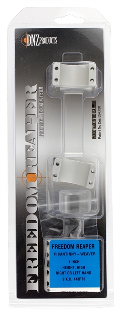 Picture of Dnz 143Pts Freedom Reaper Ring Set Picatinny/Weaver High 1" Diameter Silver