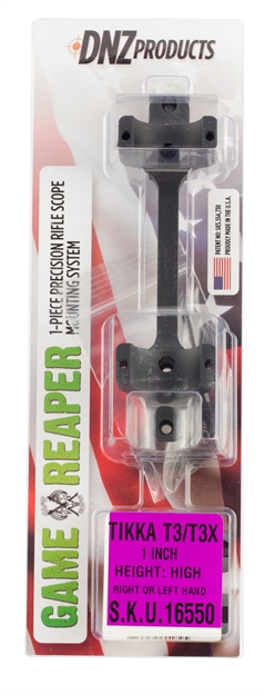 Picture of Dnz Game Reaper 1-Piece Scope Mount & Rings,Tikka T3-High Mount-Black,1" Tube,Rh & LH 16550