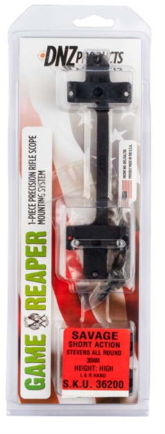 Picture of Dnz Game Reaper 1-Piece Scope Mount & Rings,Savage Round Receiver-Black, 30Mm Tube 36200