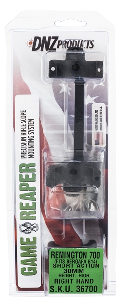 Picture of Dnz Game Reaper 1-Piece Scope Base With 30Mm Integral Rings Remington 700 Short Action Matte 36700