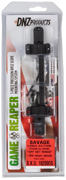 Picture of Dnz Game Reaper 1-Piece Scope Mount & Rings, Savage-All Round Receiver-Offset Rings-Long Action-Med.Mount-Black 18200OS 879956006158