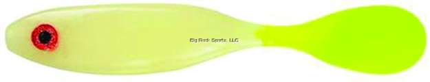Picture of Doa C.A.L. Airhead Swimbait, 5", Glow/Chartreuse Tail, Suspending, 6/Pack