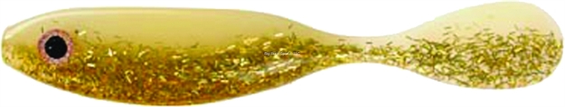 Picture of Doa C.A.L. Airhead Swimbait, 5", Glow/Gold Rush Belly, Suspending, 6/Pack