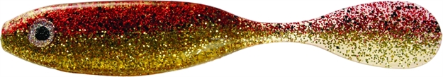 Picture of Doa C.A.L. Airhead Swimbait, 5", Red/Gold Glitter, Suspending, 6/Pack