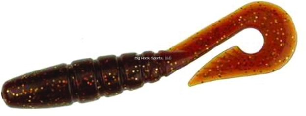 Picture of Doa C.A.L. Curl Tail Grub, 4", Rootbeer/Gold Glitter, 12/Pack