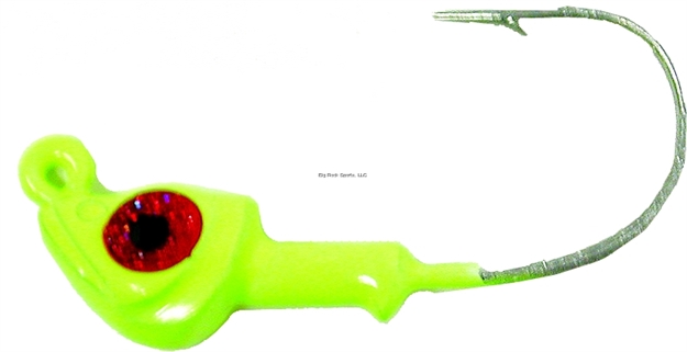 Picture of Doa C.A.L. Jig Head, 1/8 Oz, Chartreuse/Red Eye, 3/Pack