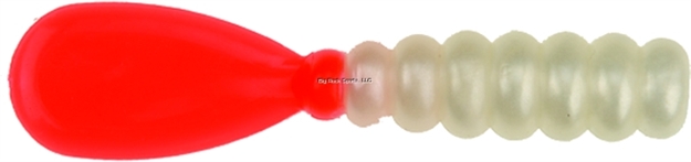 Picture of Doa C.A.L. Paddle Tail Grub, 3", Pearl/Firetail, 12/Pack