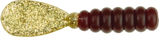 Picture of Doa C.A.L. Paddle Tail Grub, 3", Rootbeer/Gold Tail, 12/Pack