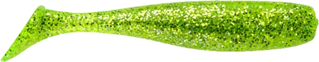 Picture of Doa C.A.L. Shad Tail, 3", Chartreuse/Silver Glitter, 12/Pack
