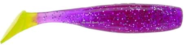 Picture of Doa C.A.L. Shad Tail, 3", Purple/Chartreuse Tail, 12/Pack