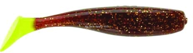 Picture of Doa C.A.L. Shad Tail, 3", Rootbeer/Chartreuse Tail, 50/Pack