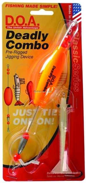 Picture of Doa Deadly Combo Cigar Clacker, W/3" Shrimp, W/3" Shrimp, Clear/Red Glitter, 1/Pack