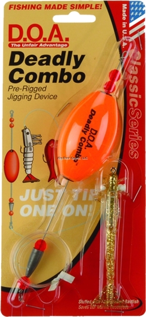 Picture of Doa Deadly Combo Oval Clacker, W/3" Shrimp, Float/Clear Gold, 1/Pack