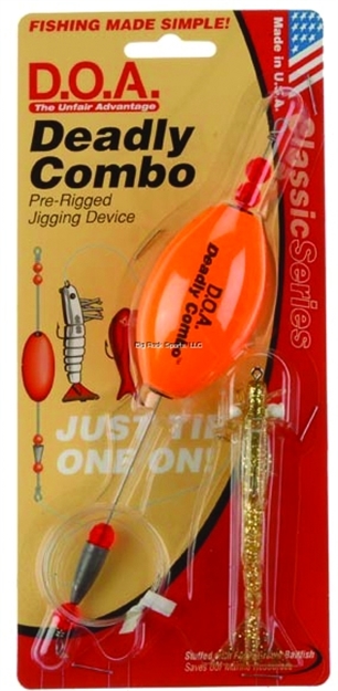 Picture of Doa Deadly Combo Oval Clacker, W/3" Shrimp, W/3" Shrimp, Clear/Red Glitter, 1/Pack