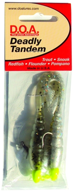 Picture of Doa Deadly Tandem Twin Curl Tail, 1/16 Oz, Green Back