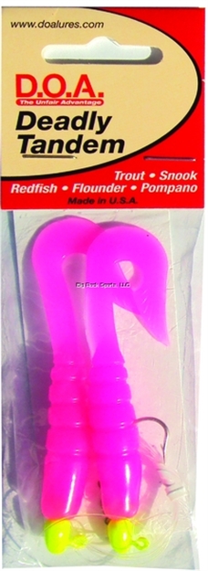 Picture of Doa Deadly Tandem Twin Curl Tail, 1/16 Oz, Pink