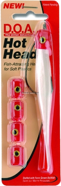 Picture of Doa Hot Head, Red, Single Hook, 5 Per Pack, Includes And Hook, 5/Pack