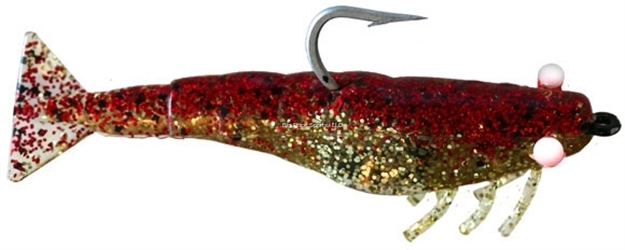 Picture of Doa Shrimp Lure, 2.75", 6 Pack - Red/Gold Glitter