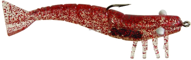 Picture of Doa Shrimp Lure, 3", 1/4 Oz, Clear/Red Glitter, 1/Pack
