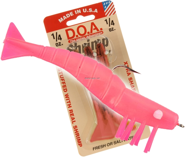 Picture of Doa Shrimp Lure, 3", 1/4 Oz, Pink Glow, 3/Pack