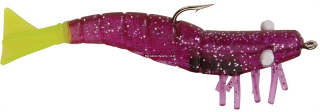 Picture of Doa Shrimp Lure, 3", 1/4 Oz, Purple/Chartreuse Tail, 3/Pack