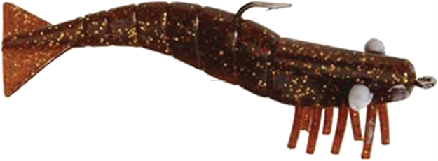 Picture of Doa Shrimp Lure, 3", 1/4 Oz, Rootbeer/Gold Glitter, 9/Pack