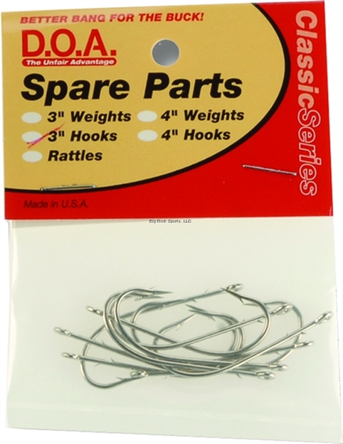 Picture of Doa Single Shrimp Hook, Size 2", Weedless, 10 Per Pack