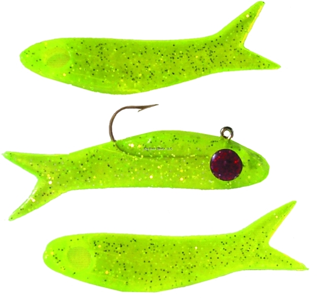 Picture of Doa Terroreyz Jighead, 1/4 Oz, Chartreuse/Silver Glitter, 3/Pack