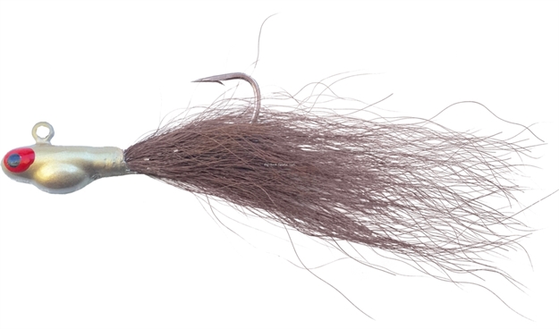 Picture of Dons Jigs Pot Bellie Bucktail Jig, 1/4 Oz, Brown/Brown Head