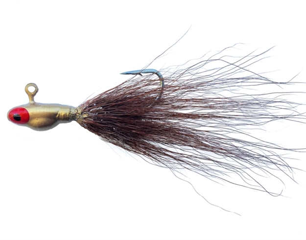 Picture of Dons Jigs Pot Bellie Bucktail Jig, 3/8 Oz, Brown/Brown Head