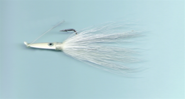Picture of Dons Jigs Pot Bellie Jig, 1/4 Oz, Hair White Tail/White & Red Head