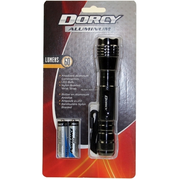Picture of Dorcy Aluminum 60 Lumen Flashlight, Aluminum Construction, Nylon Braided Wrist Strap, Weather Resistant