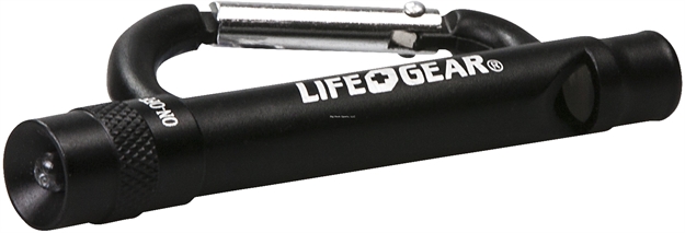 Picture of Dorcy Carabiner Whistle Light, 8 Lumens, Spring Clip Carabiner, Water & Impact Resistant