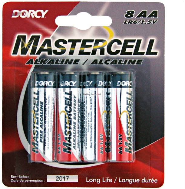 Picture of Dorcy Mastercell AA Alkaline Batteries 8-Pack