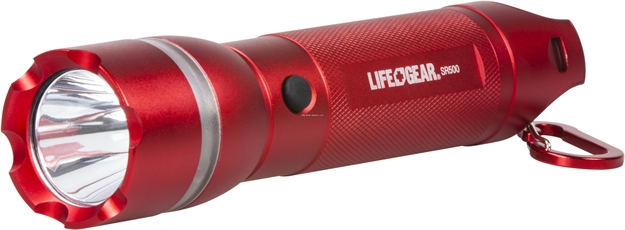 Picture of Dorcy Red 500 Lumen Search Light, Emergency Whistle, Aerospace Aluminum, Rescue Beacon