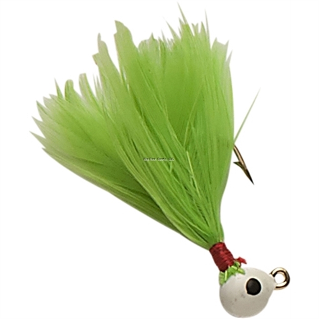 Picture of Double OO Flu-Flu Jig, 1/16 Oz, SZ 6 Hook, White/Chartreuse 63139