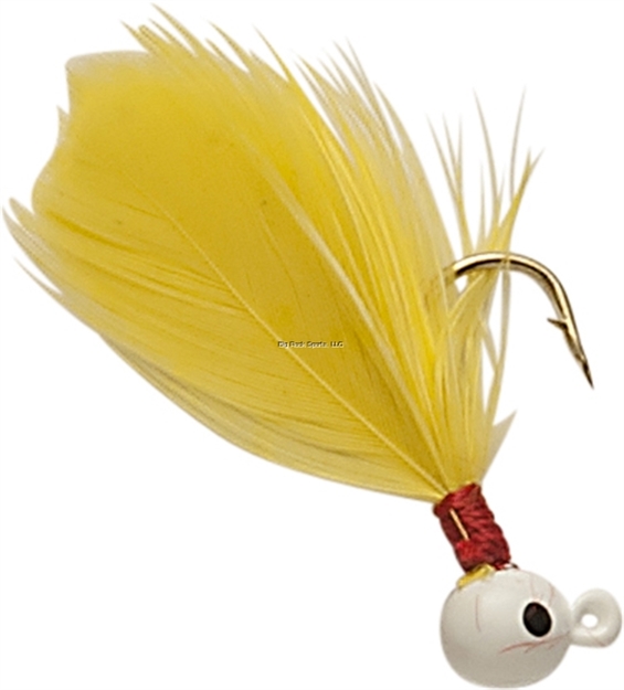 Picture of Double OO Flu-Flu Jig, 1/16 Oz, SZ 6 Hook, White/Yellow