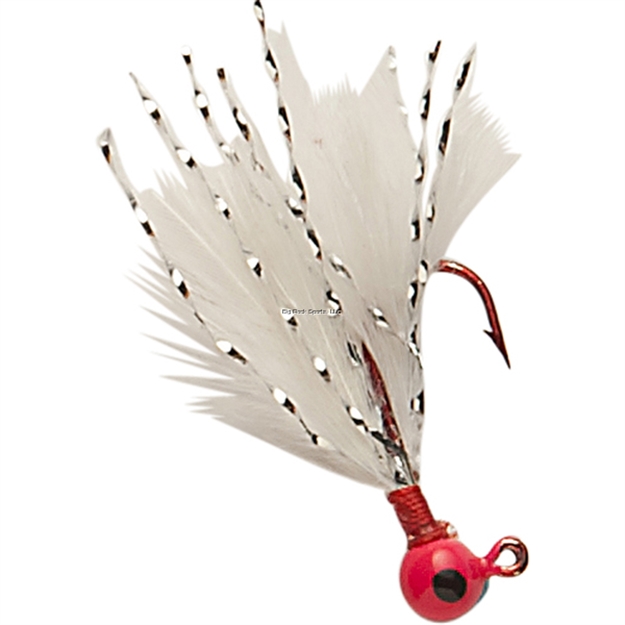 Picture of Double OO Flu-Flu Jig, 1/16 Oz, SZ 8 Hook, Pink/White With Silver Glowitter 63233