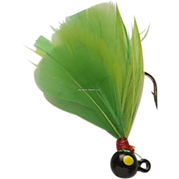 Picture of Double OO Flu-Flu Jig, 1/32 Oz, SZ 8 Hook, Black/Chartreuse & Lime 62239