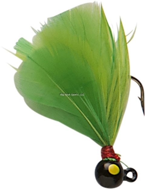 Picture of Double OO Flu-Flu Jig, 1/32 Oz, SZ 8 Hook, Black/Chartreuse & Lime
