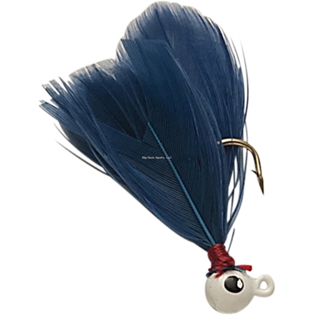 Picture of Double OO Flu-Flu Jig, 1/32 Oz, SZ 8 Hook, White/Blue 62138