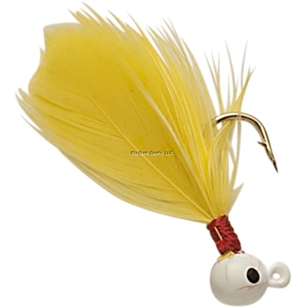Picture of Double OO Flu-Flu Jig, 1/32 Oz, SZ 8 Hook, White/Yellow 62134