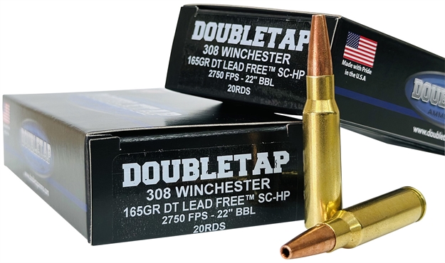 Picture of  Doubletap Ammunition 308W165x   308Win 165Gr Lead Free Hollow Point 20 Per Box/25 Case 091037349408