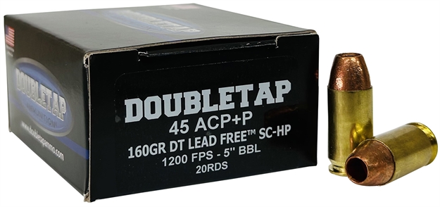 Picture of  Doubletap Ammunition 45A160xm   45Acp 160Gr Lead Free Hollow Point 20 Per Box/50 Case 091037349514