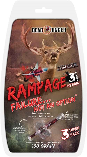 Picture of Dead Ringer Rampage Broadhead 100 GR 3 Blade 1.5" Blade