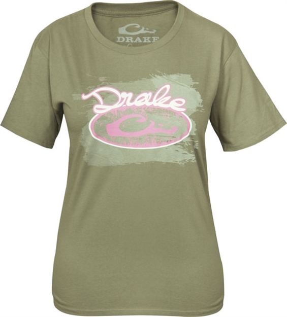 Picture of Drake Outdoors Drake Oval Logo SS T-Shirt Grn Dtl4030-Dug-1