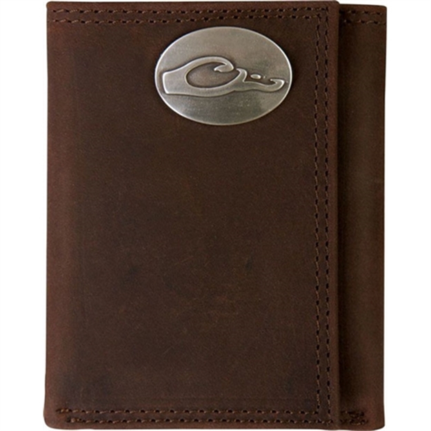 Picture of Drake Outdoors Leather Tri-Fold Wallet Brown