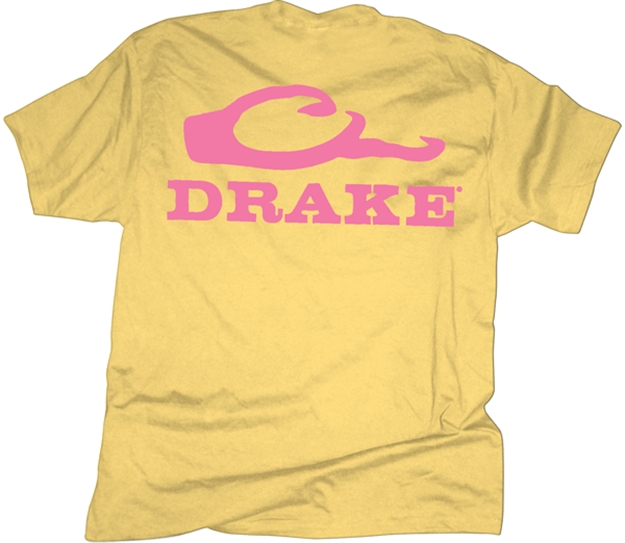 Picture of Drake Outdoors Logo SS T Shirt Banana/Pink Dt1961-Ban-1