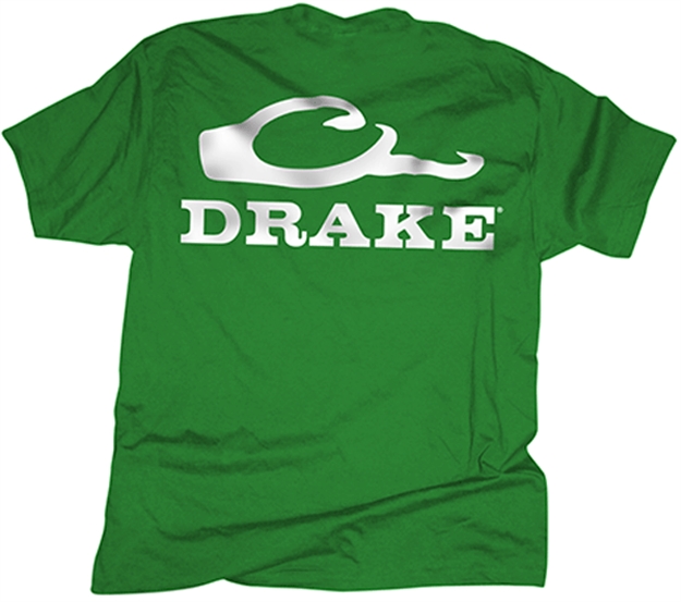 Picture of Drake Outdoors Logo SS T Shirt Green/White Dt1961-Kgw-3