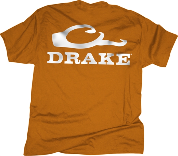 Picture of Drake Outdoors Logo SS T Shirt Orange Dt1961-Owh-4